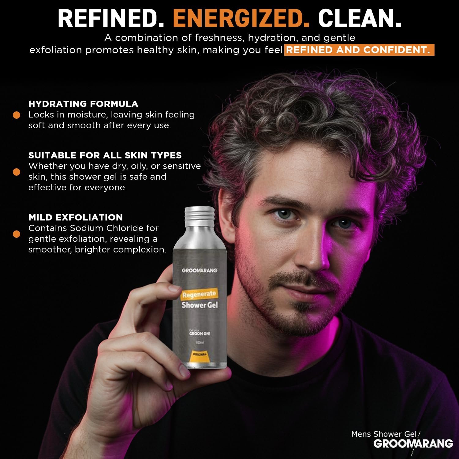 Регенеруючий гель для душу Groomarang Refresh & Revital 100% Natural Organic Vegan 100 мл, фото №5