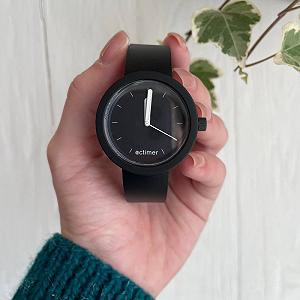 Женские силиконовые часы-конструктор actimer черный ремешок циферблат Mate black - Фото 1