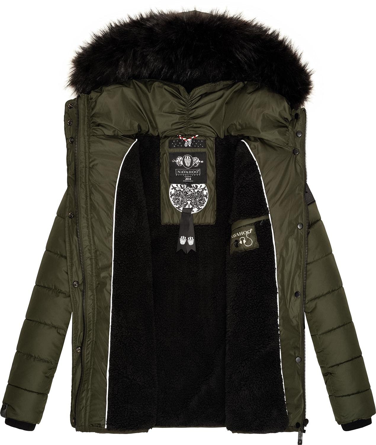 Жіноча зимова куртка Navahoo, стьобана куртка зі знімним коміром зі штучного хутра Zuckerbiene, фото №5