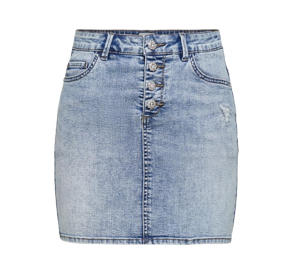 Спідниця ONLCARMEN LIFE REG ACIDDNM SKIRT BJ114-3 15227208-Medium Blue Denim ONLY Блакитний L, фото №1
