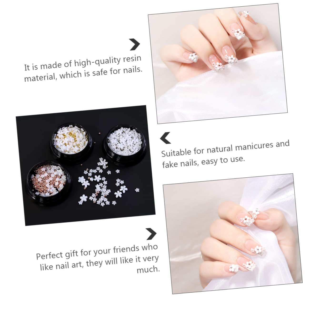 Мини Цветы из Смолы FOMIYES для Маникюра DIY, Набор 3 шт, фото №5