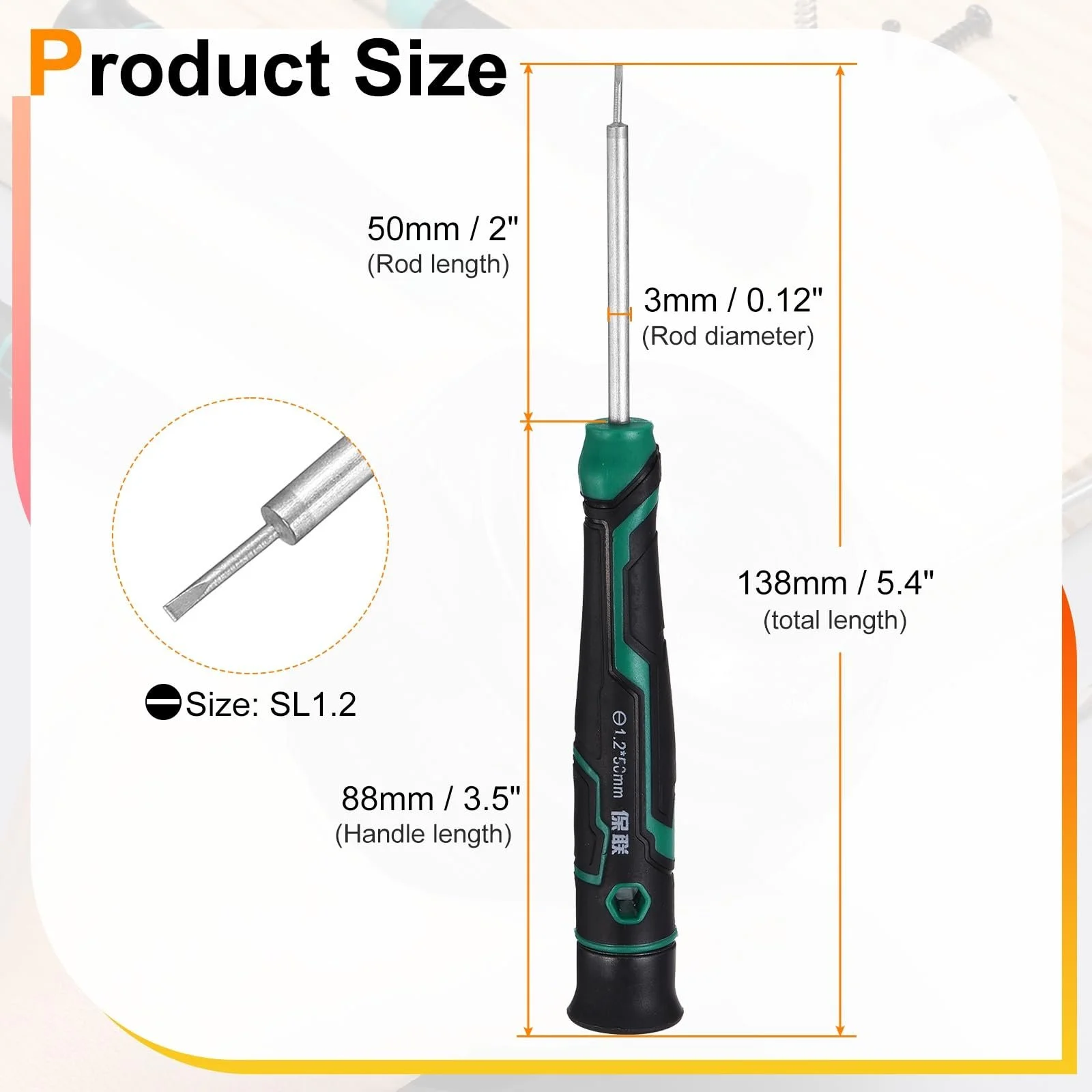 Викрутка прецизійна шліцьова sourcing map SL1.2 13.7 см магнітна S2, фото №2