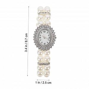 Женские часы Healvian с жемчужным ремешком, эластичные и стильные для бизнеса и досуга, точное время для модниц synthetic.ua - Фото 1