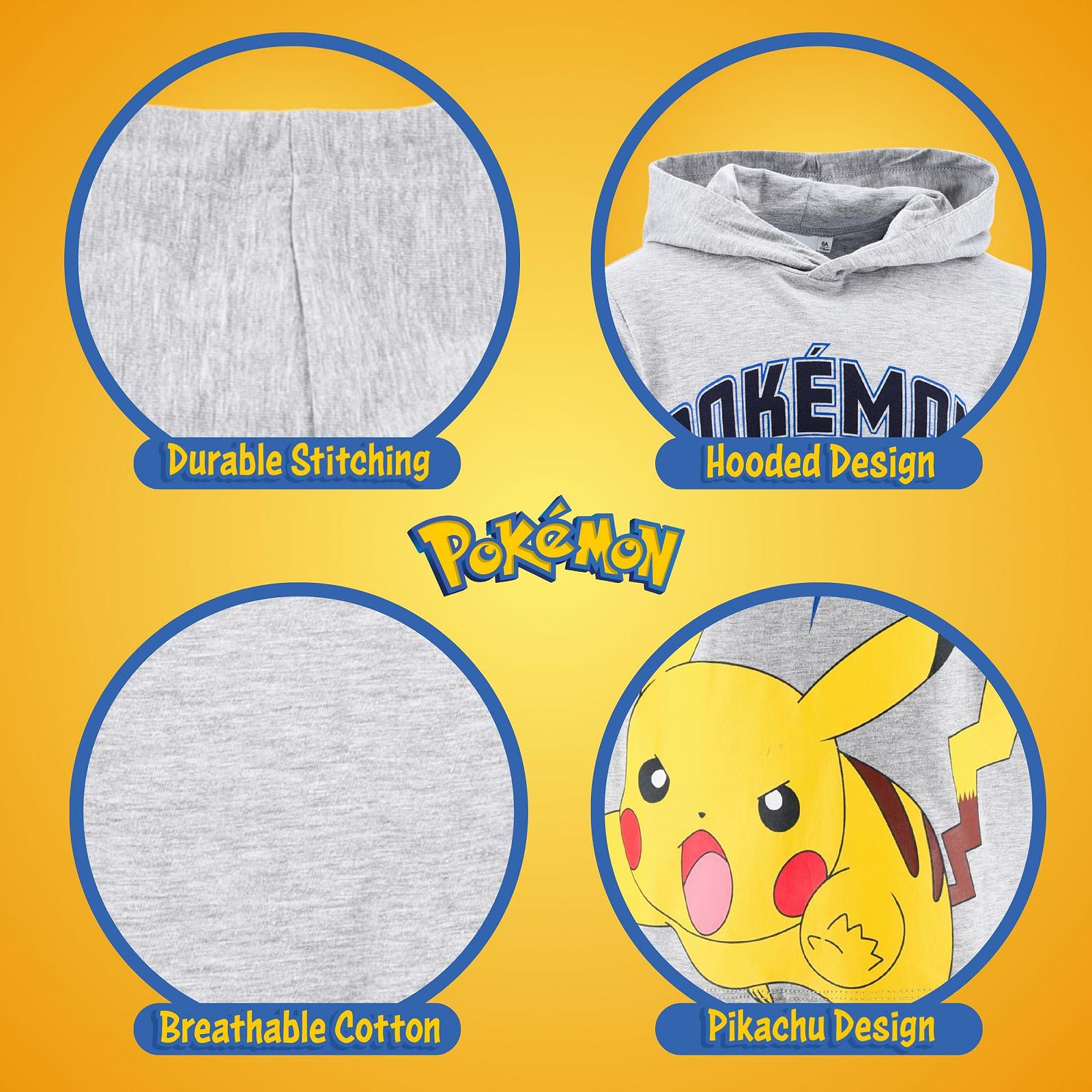 Худи Pokemon для мальчиков, классический свитшот, мягкий текстильный пуловер для мальчиков, размеры от 4 до 12 лет, фото №5