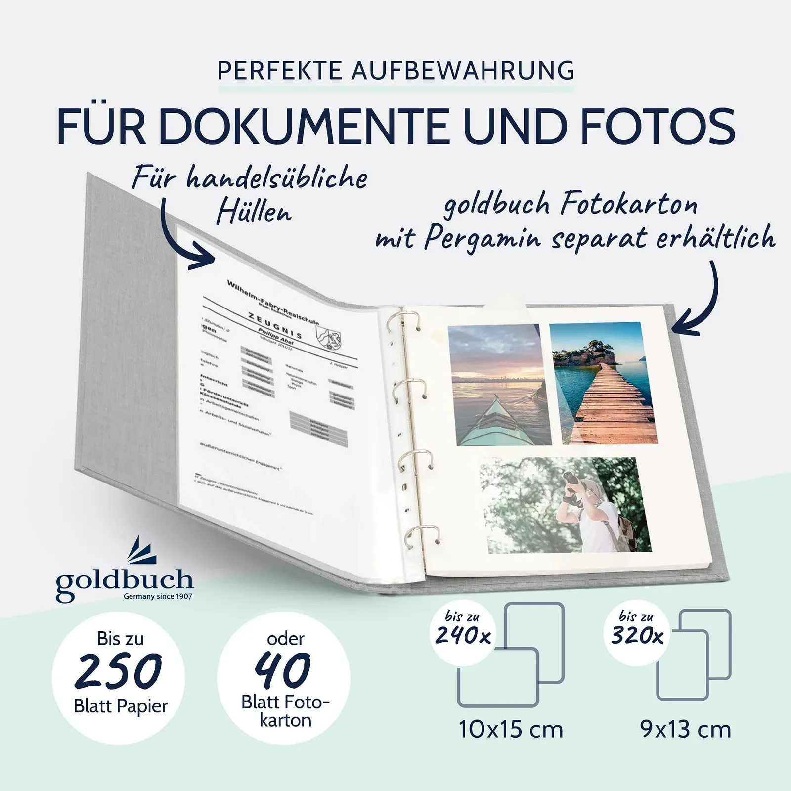 Фотоальбом на кольцах Goldbuch Bella Vista 26 x 32 см Светло-серый, фото №4 Фотоальбом на кольцах Goldbuch Bella Vista 26 x 32 см Светло-серый, фото №4