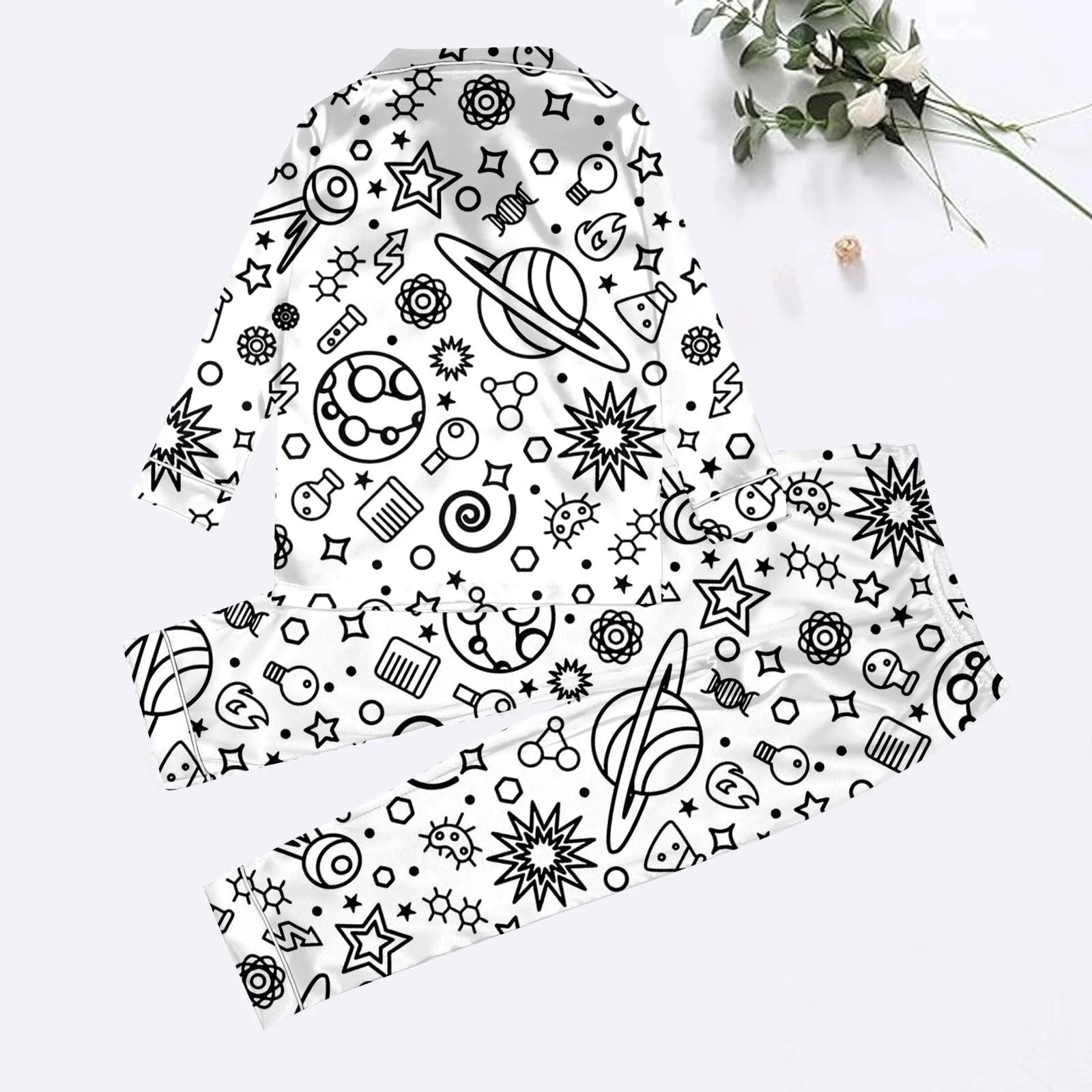 Пижама GXYANiaoy Детская для раскрашивания Мультяшный принт Белый, фото №6 Пижама GXYANiaoy Детская для раскрашивания Мультяшный принт Белый, фото №6