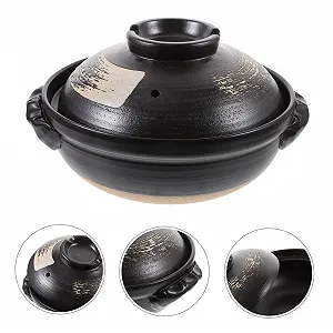 Керамическая кастрюля для супа 900 мл с вентиляционными отверстиями гладкая поверхность synthetic.ua - Фото 1