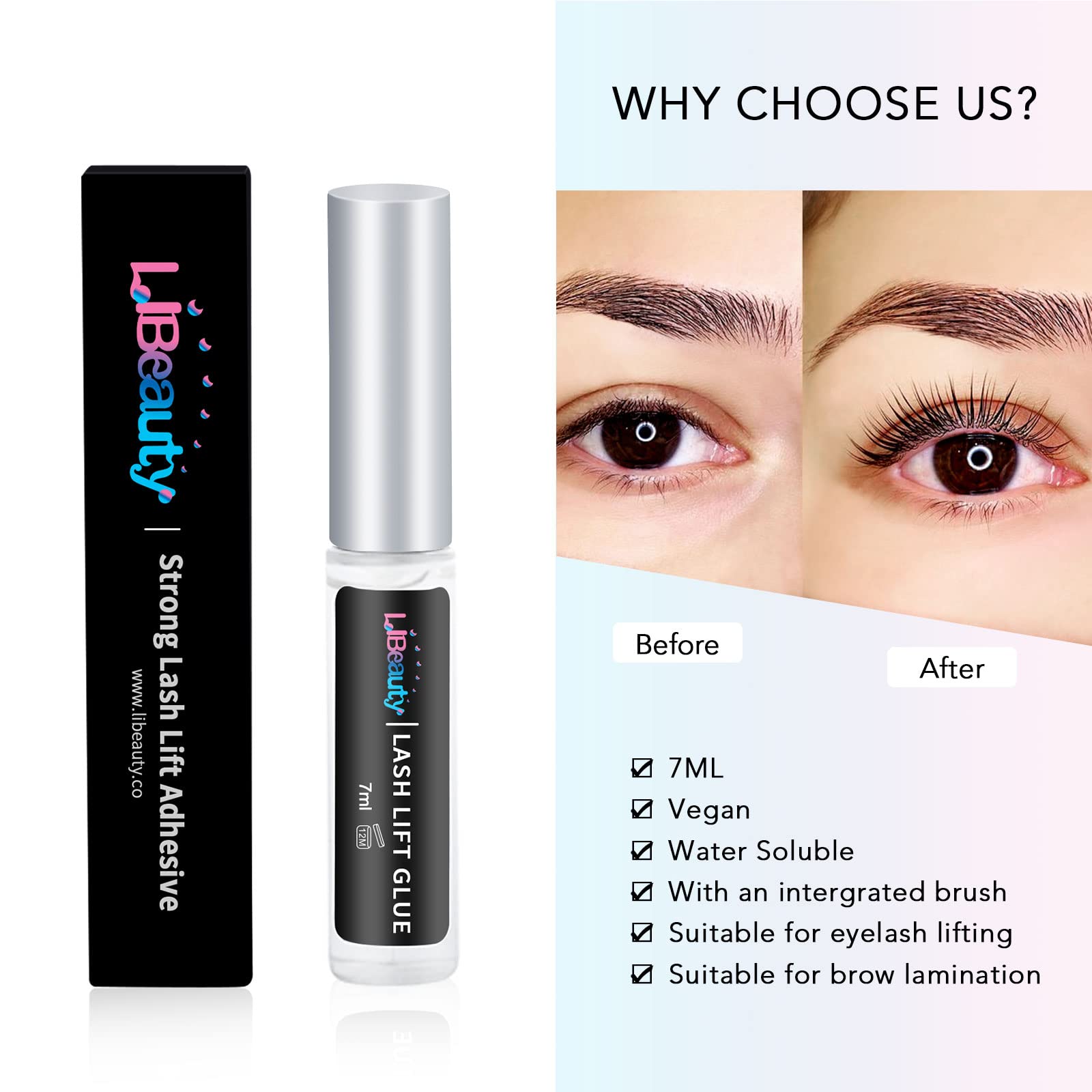 Клей для вій Libeauty Eyelash Perm Glue прозорий та білий, фото №4