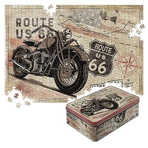 Пазл Nostalgic-Art Retro Route 66 – Bike Map 1000 элементов в металлической коробке - Фото 1