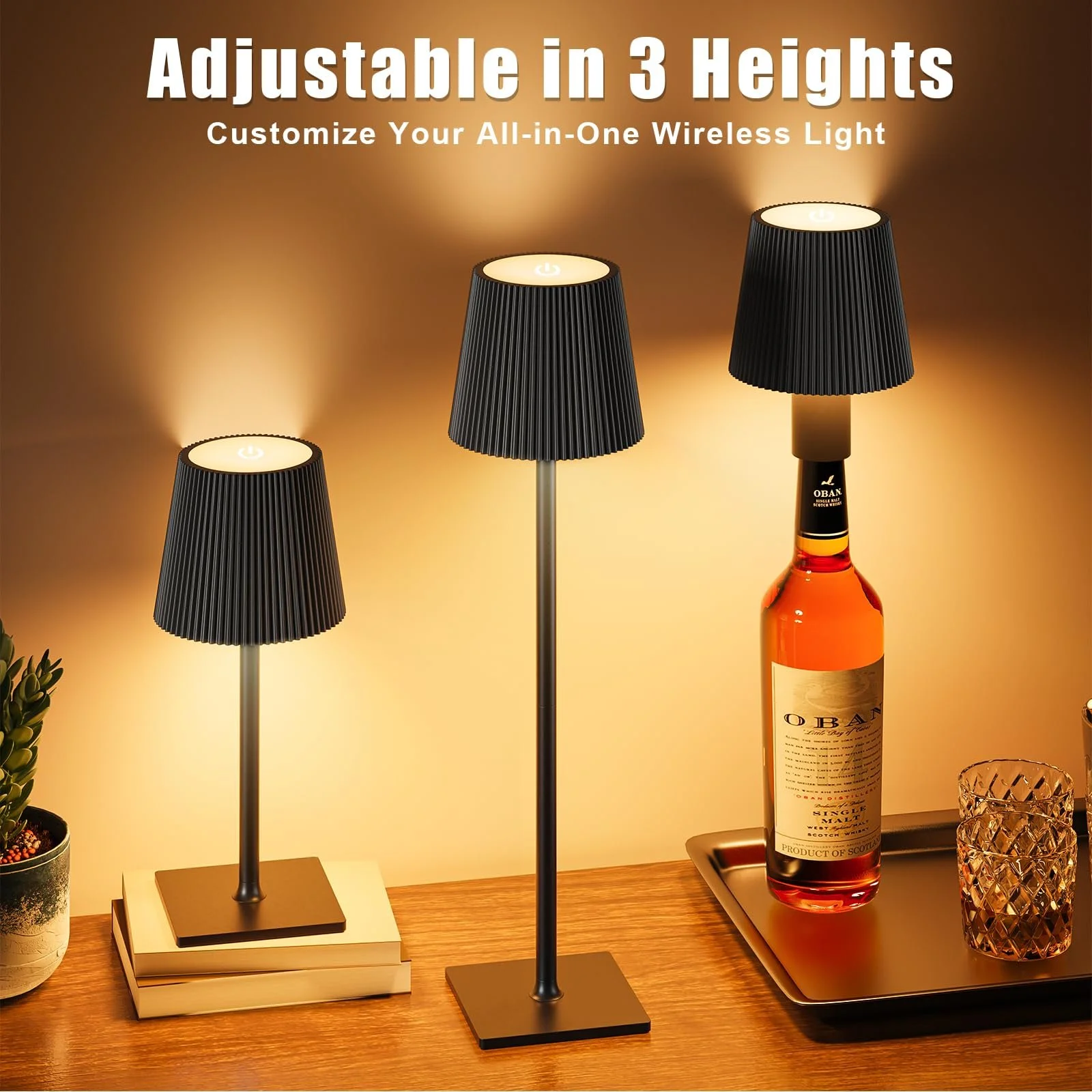 Настільна лампа LED Wireless Battery Bottle Cap Акумуляторна 3 колірні температури IP54, фото №3