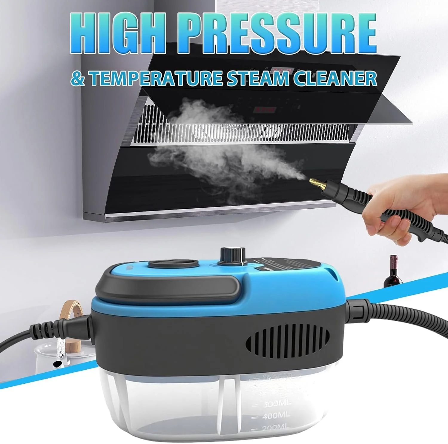 Пароочисник ручний 2500 Вт 3 насадки 120°C, фото №7 Пароочисник ручний 2500 Вт 3 насадки 120°C, фото №7