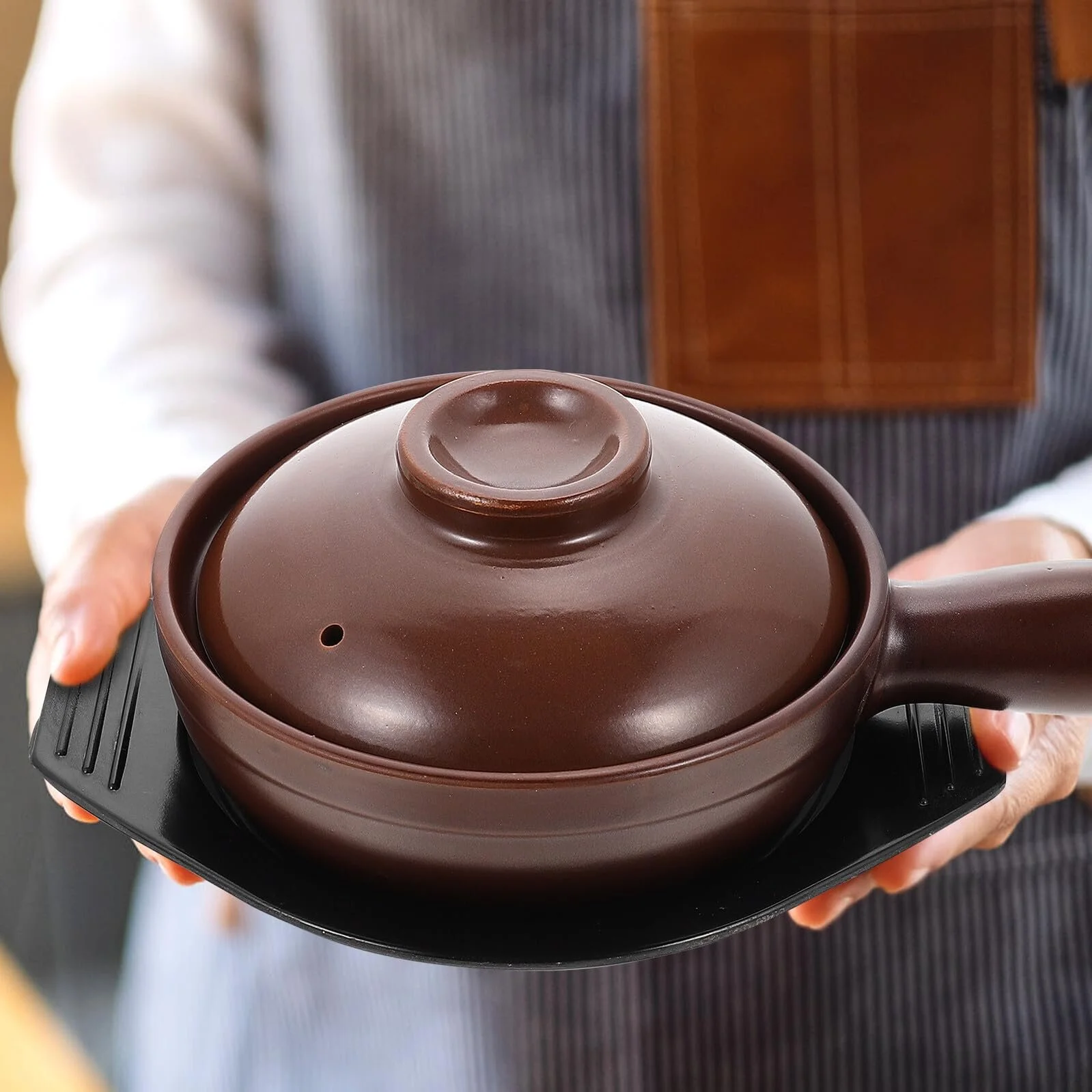 Кастрюля керамическая с ручкой жаростойкая для тушения и супов с крышкой, фото №8 Кастрюля керамическая с ручкой жаростойкая для тушения и супов с крышкой, фото №8