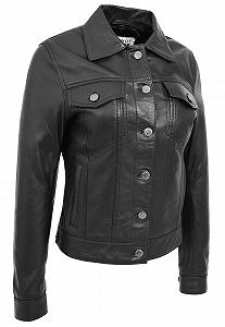 Куртка Trucker A1 FASHION GOODS Кожаная Marisa Черный - Фото 1