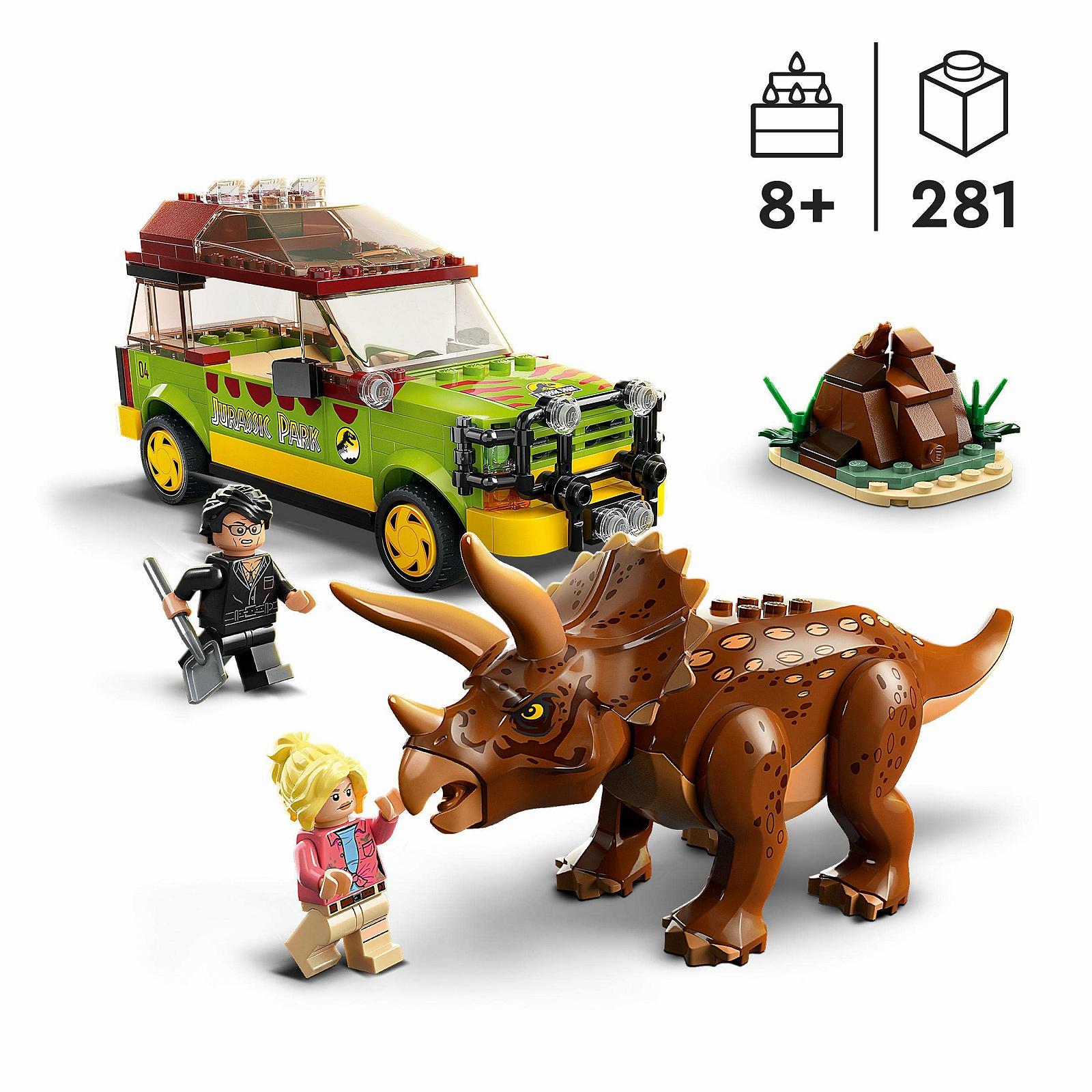 LEGO Jurassic Park 76959 дослідження трицератопса з фігуркою та автомобілем на честь 30-ї річниці, фото №2