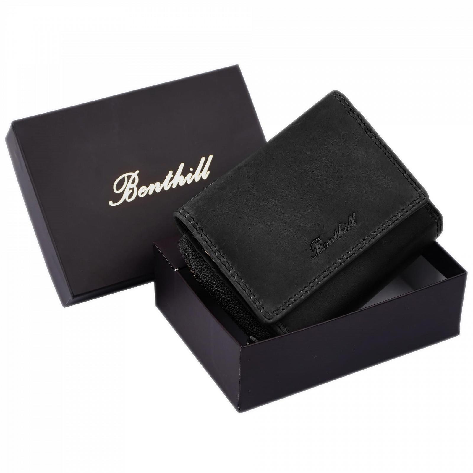Кошелек Benthill Маленький Кожаный RFID Кошелек с Отделением для Монет и Отделением для Купюр для Мужчин и Женщин Мини Кошелек Натуральная Кожа с Подарочной Коробкой, черный, фото №6