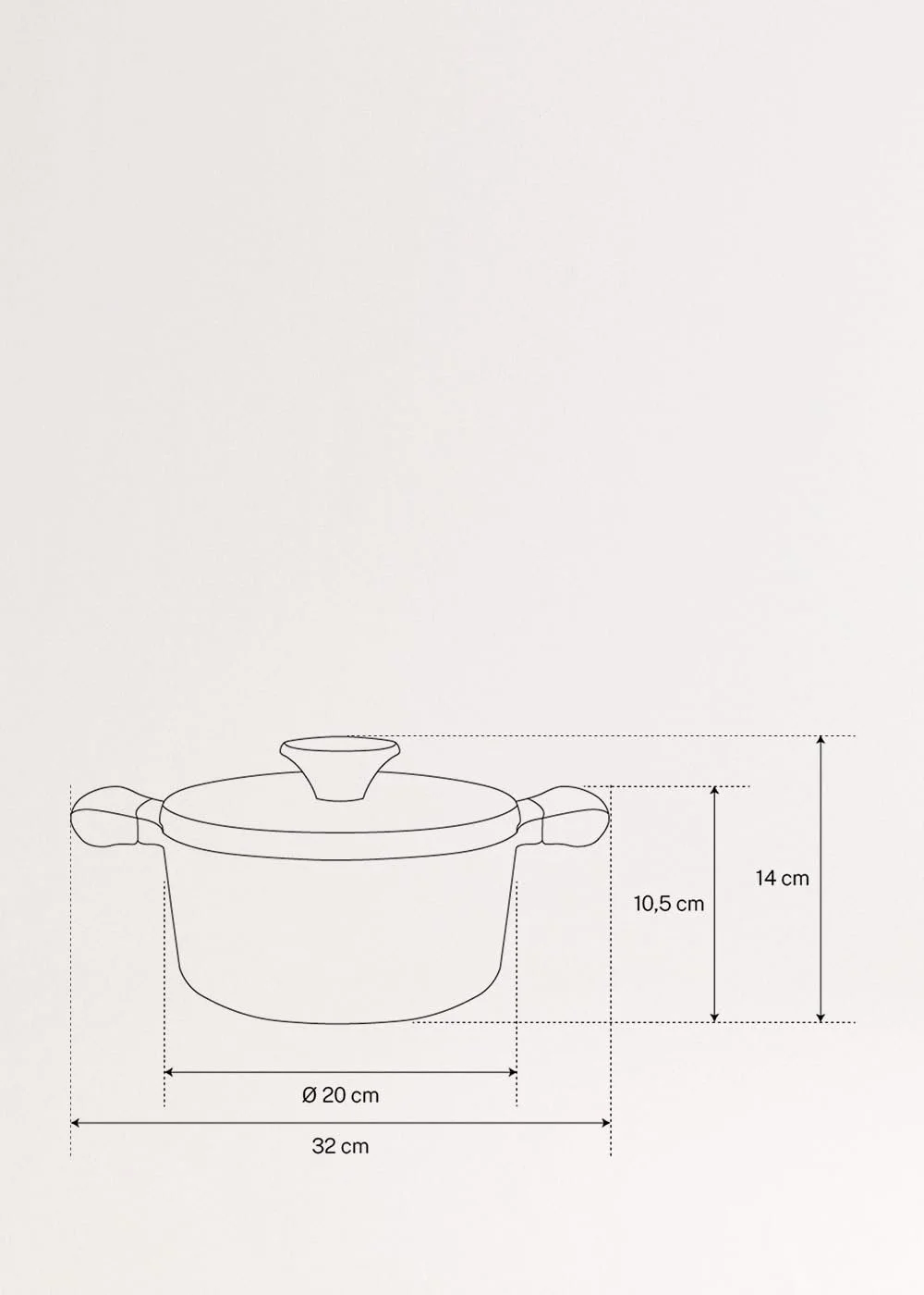 Кастрюля CREATE Pot Studio диаметр 20 см из литого алюминия с керамическим покрытием Sand, фото №5