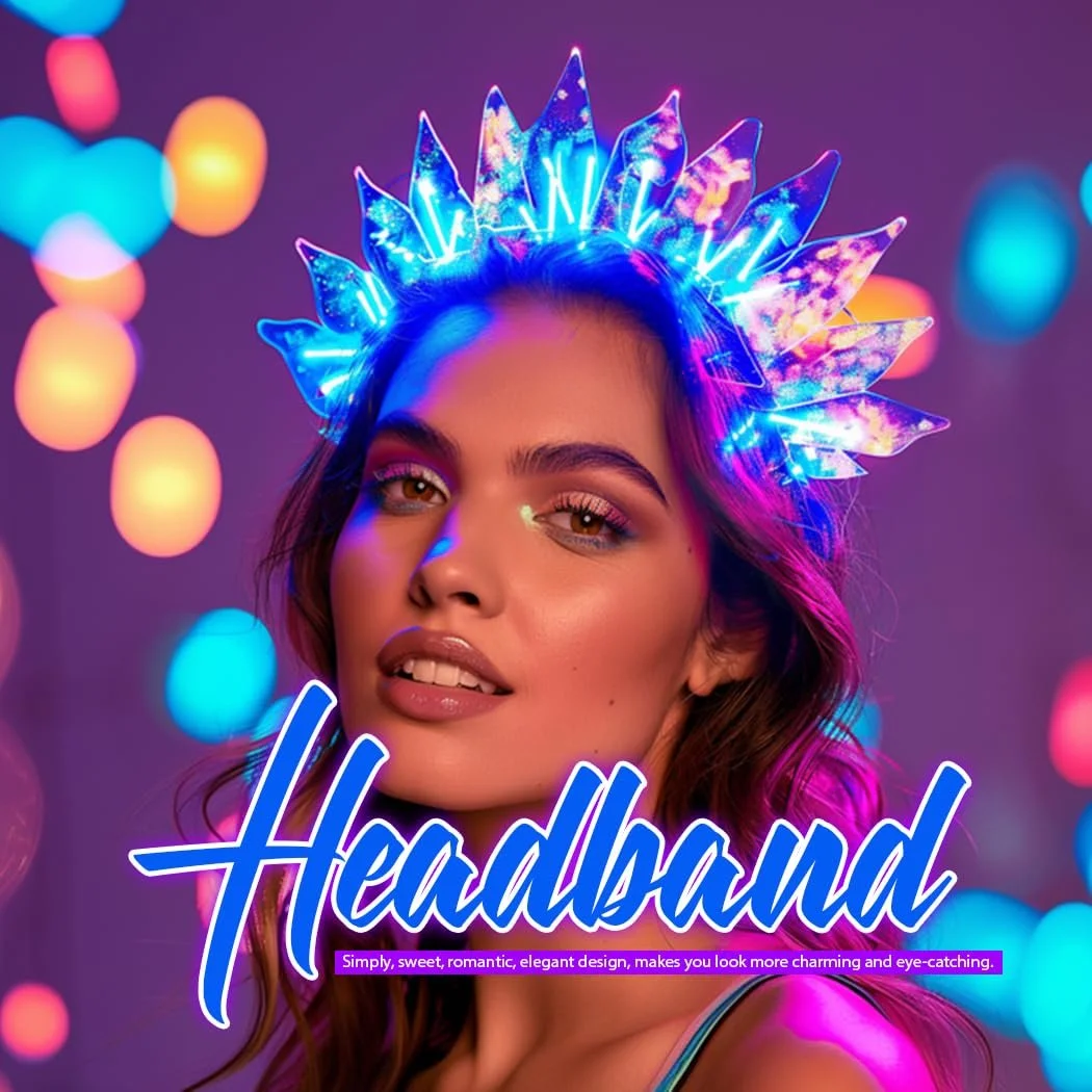 Світлодіодна Обруч на голову на день народження для фестивалю, фото №6