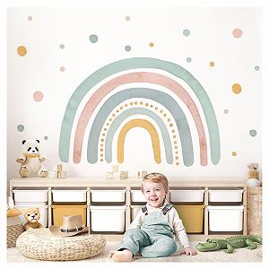 Наклейка на стену Little Deco DL5005 L Радуга Мятно-желто-красная - Фото 1