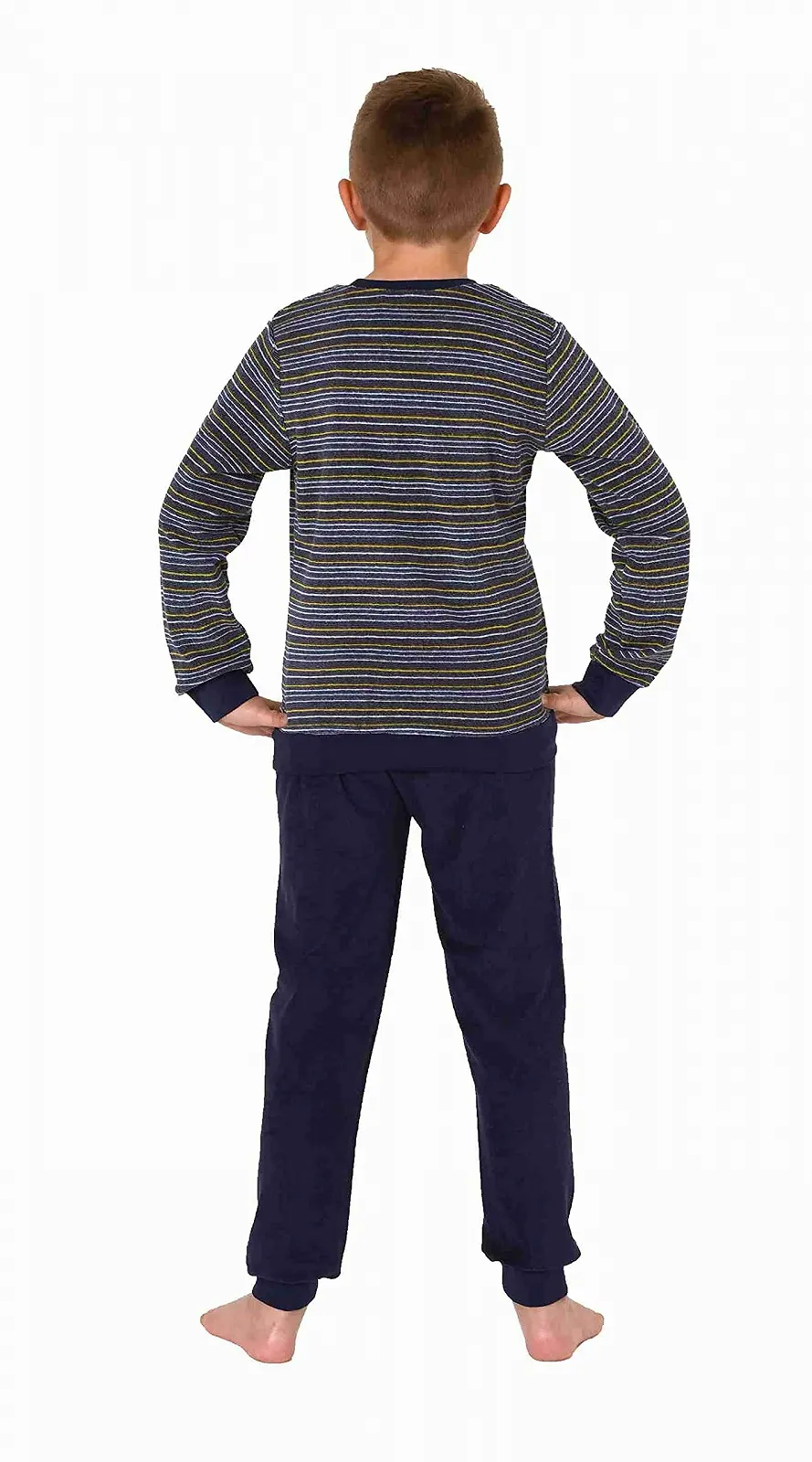 Піжама махрова з довгим рукавом для хлопчиків Normann З манжетами в смужку, фото №3