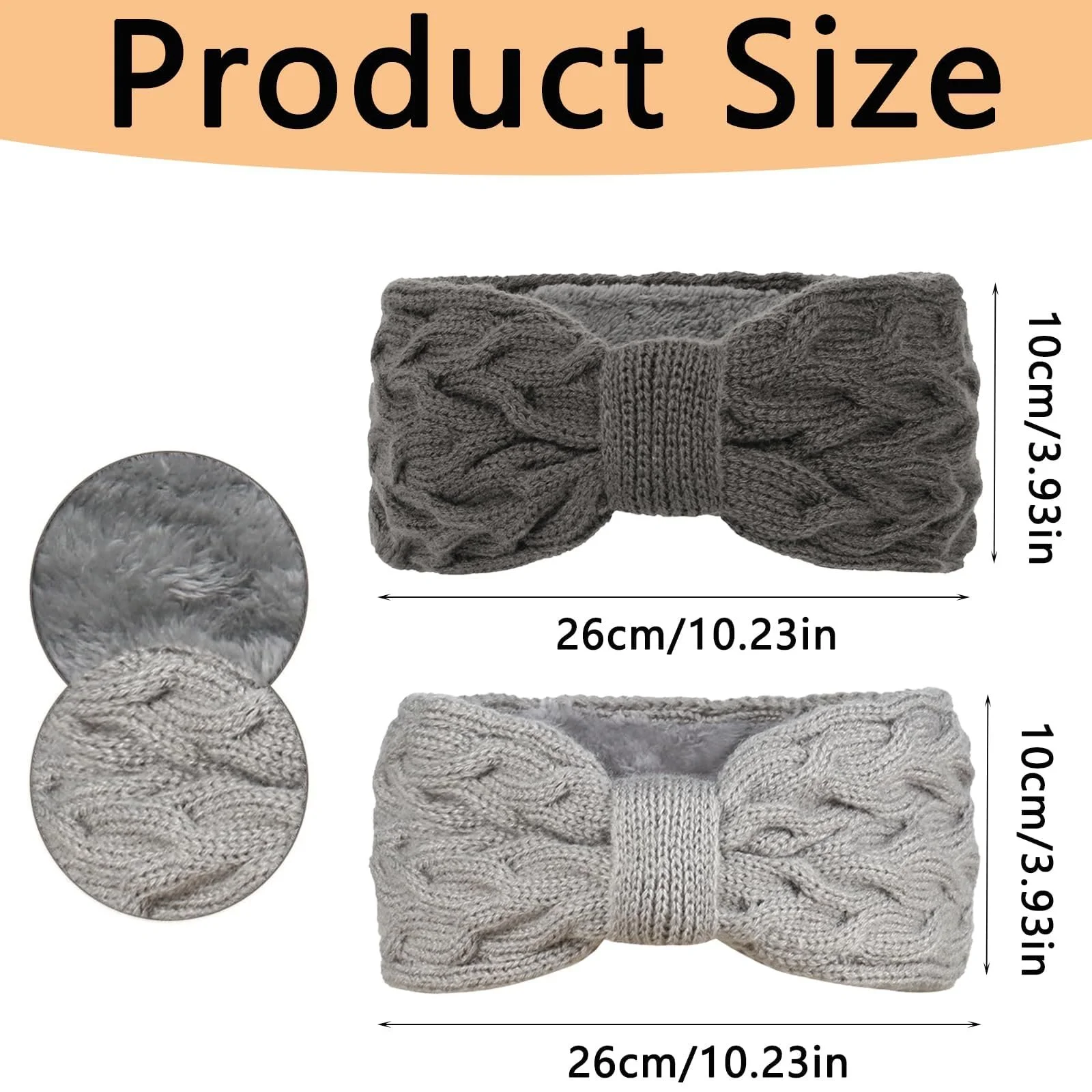 Пов'язка на голову зимова жіноча, фото №2