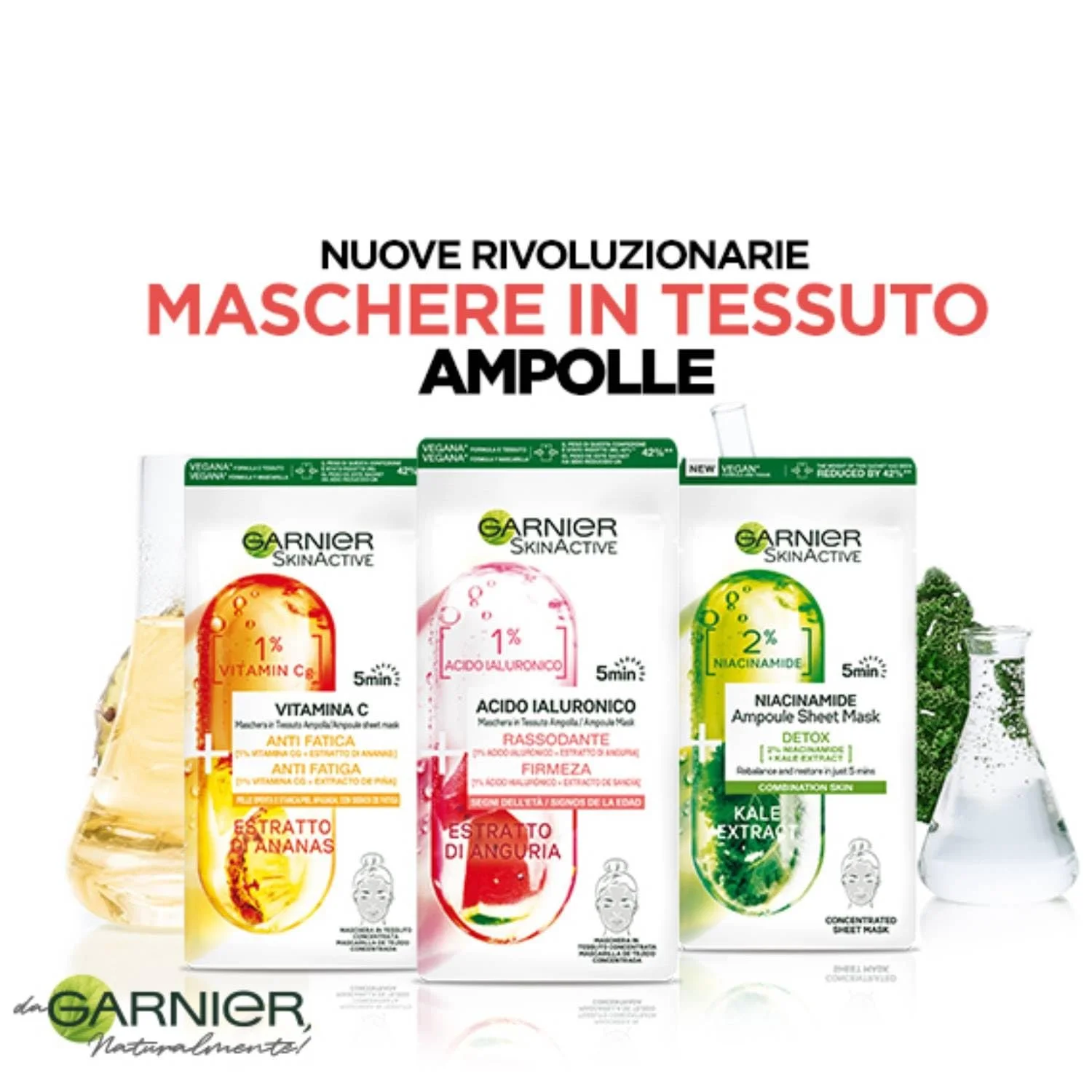 Средство для лица Garnier Skin Active для всех типов кожи (Ампула, Ананас, Арбуз, Ниацинамид), фото №2