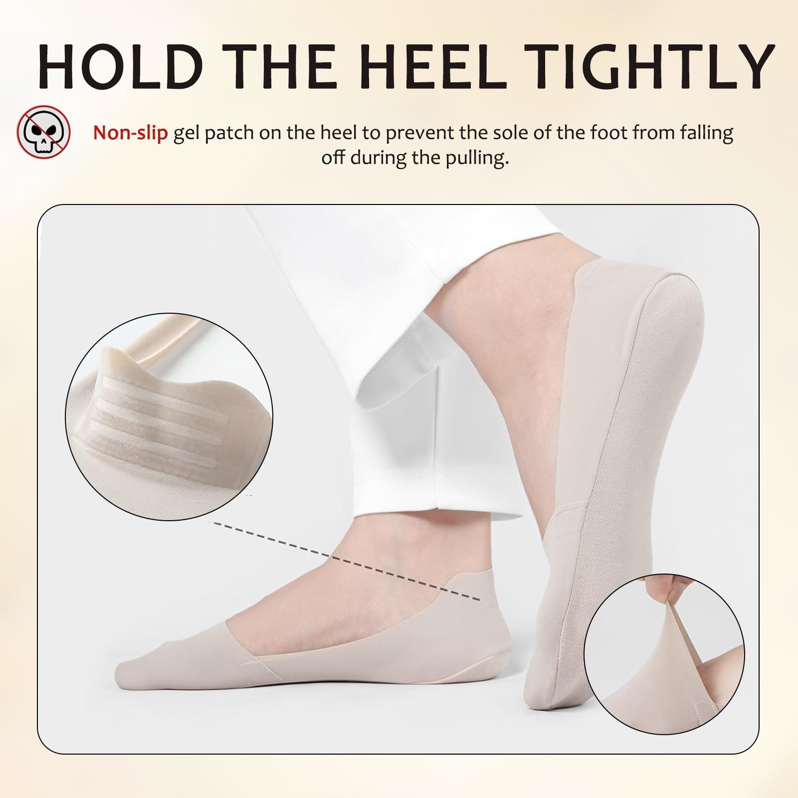 Носки щиколотки Женские 39-42 Khaki, бежевый, 39 -, фото №3