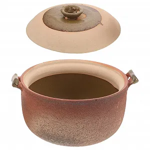 Керамическая кастрюля Toyvian Терракотовая с крышкой и ручкой 25 л для тушения и варки на пару - Фото 1