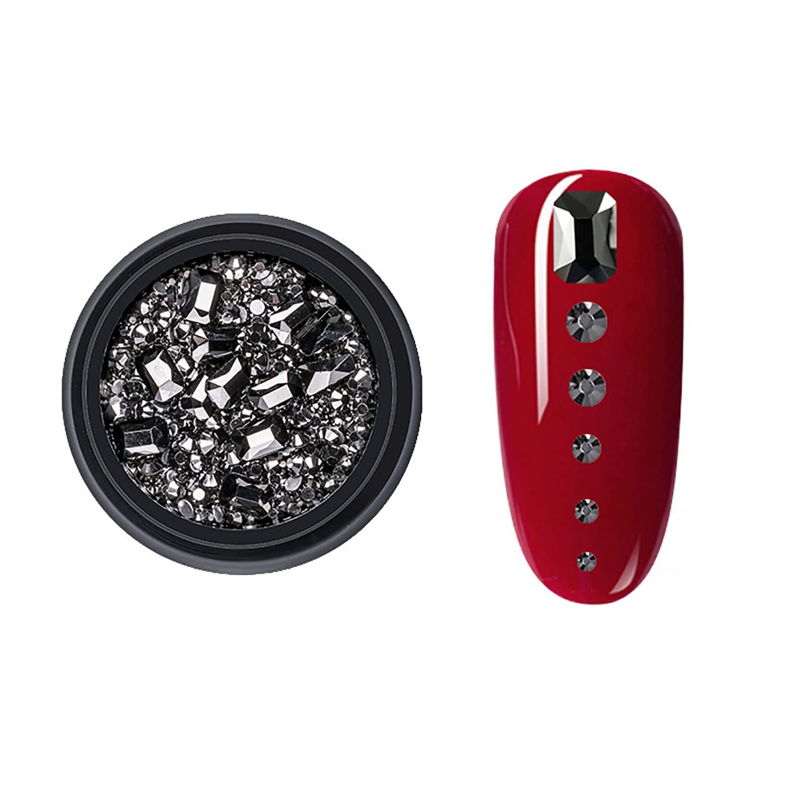 Стразы для ногтей DIY Стразы Flatback Icing с коробкой для хранения Прямоугольник Восьмиугольник, фото №1