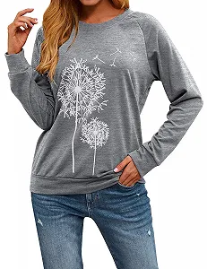 Женский свитшот Dresswel Одуванчик с длинными рукавами, принт одуванчика, пуловер, осень-зима, блузка, топы synthetic.ua - Фото 1