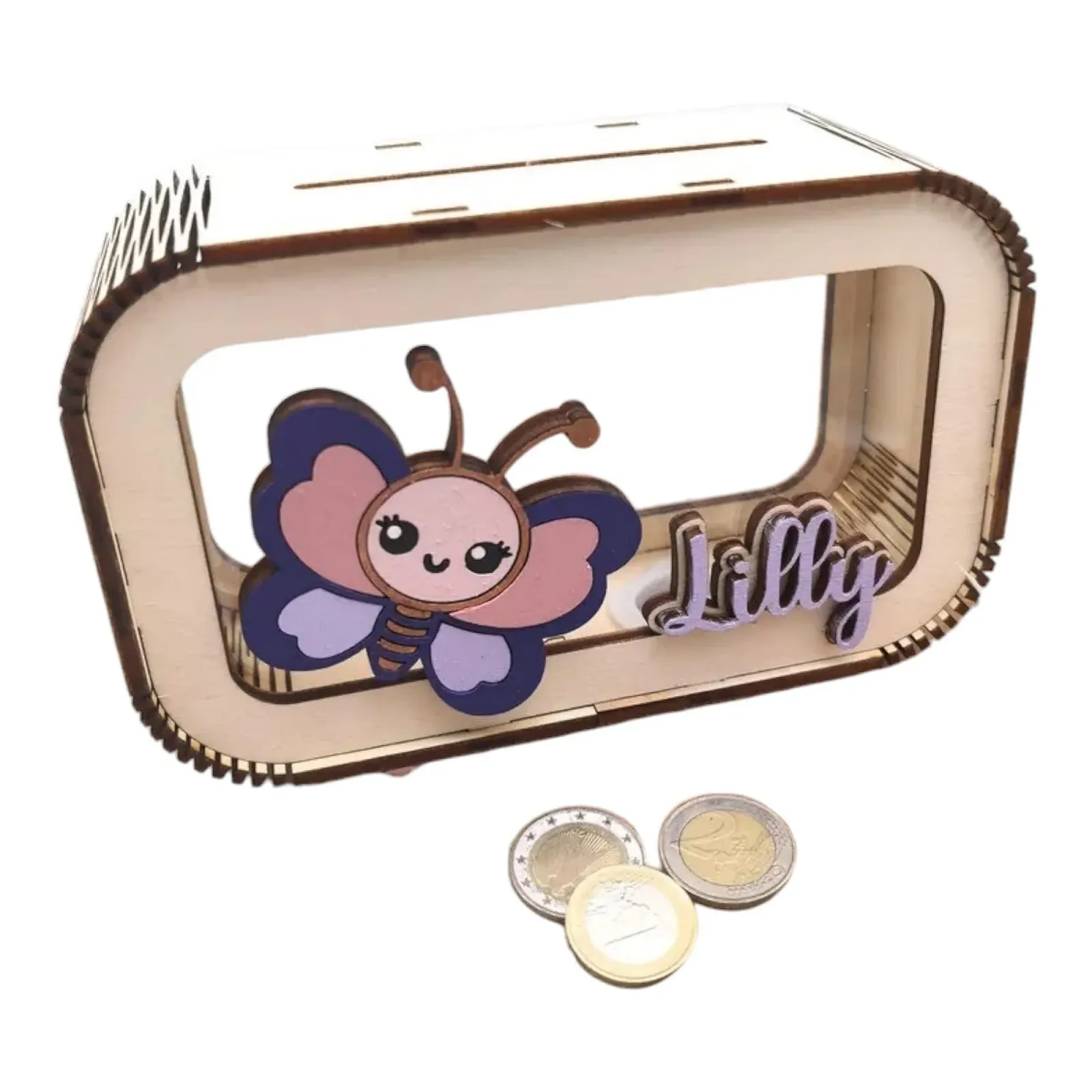 Скарбничка Schmetterling дерев'яна Метелик Персоналізована, фото №1