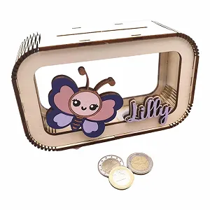 Скарбничка Schmetterling дерев'яна Метелик Персоналізована - Фото 1