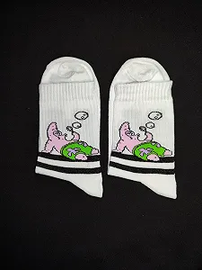 Жіночі молодіжні шкарпетки високі демісезонні білі 36-39 розмір - Фото 1