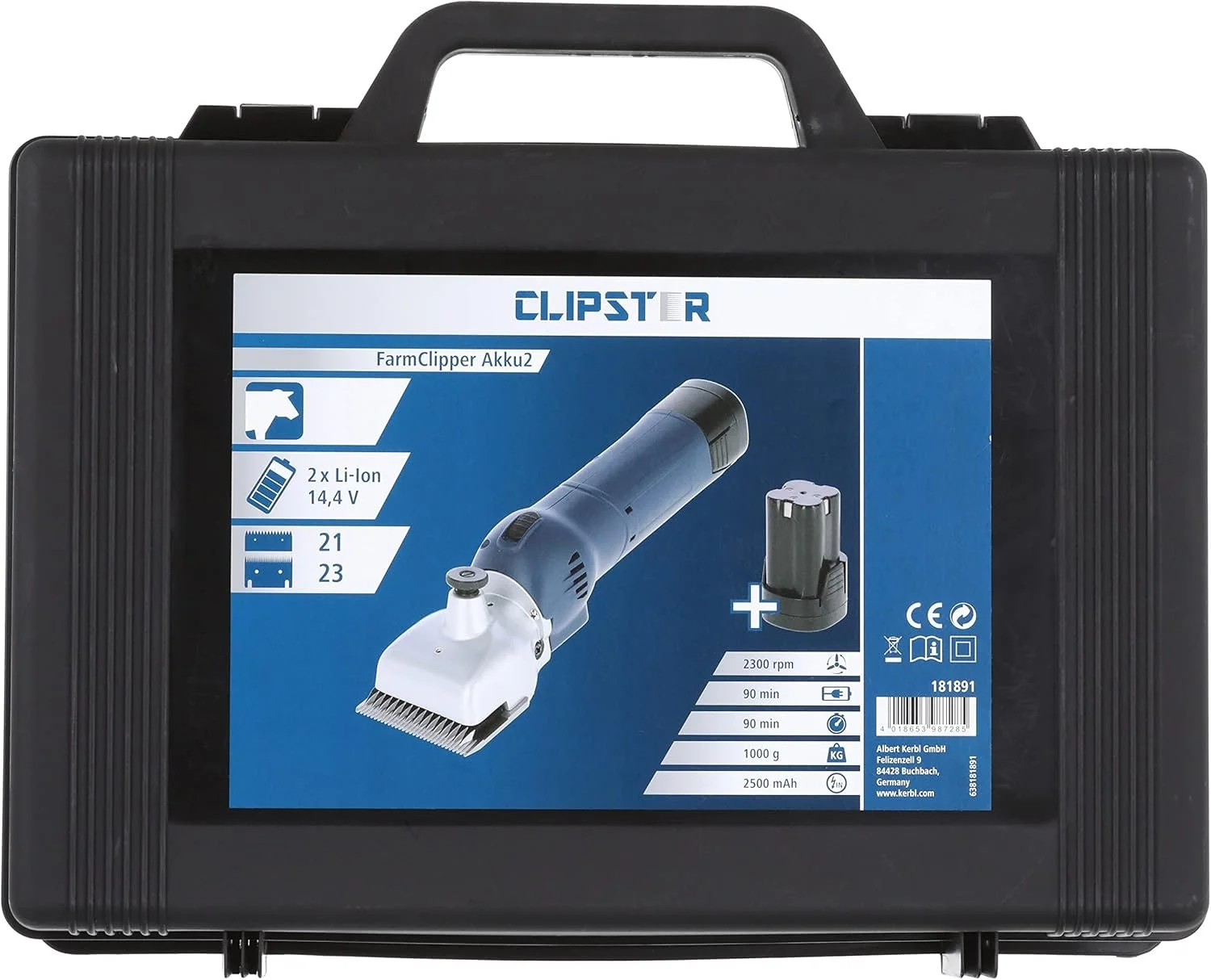 Машинка для стрижки тварин FarmClipper Akku2 Blue, фото №3