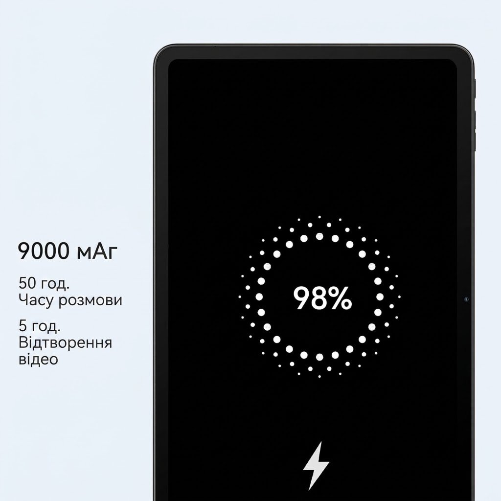 Планшет 12" Full HD Blackview MEGA 2 8+16/128GB 4G 2-SIM 8 ядер Android 15 9000 mAh Чорно-сірий, фото №5