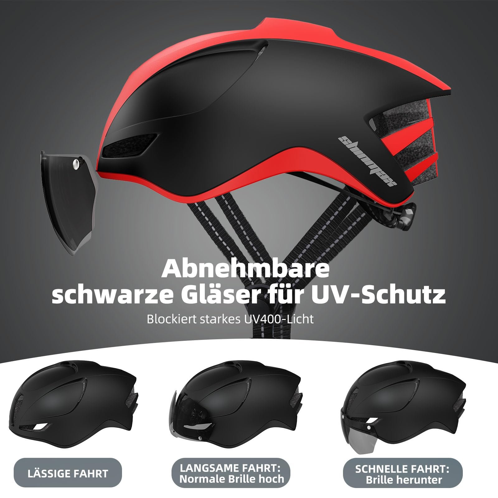 Шолом велосипедний Shinmax з підсвічуванням, USB зарядкою, козирком, магнітний, знімний, легкий, для MTB, міста, для дорослих, дихаючий, регульований, 57-62 см, фото №3