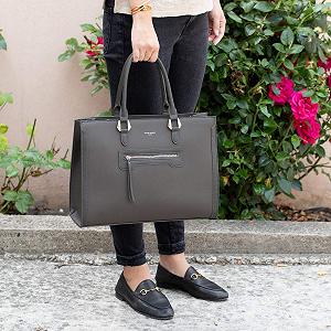 Сумка-тоут David Jones большая, женская, серая synthetic.ua - Фото 1