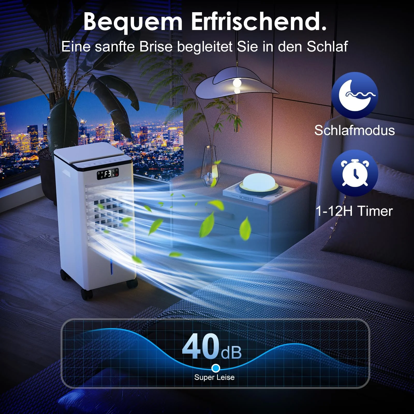 Повітроохолоджувач 4-в-1 7.5 L Таймер 60° Осциляція Пульт ДК 4 холодоагенти, фото №7