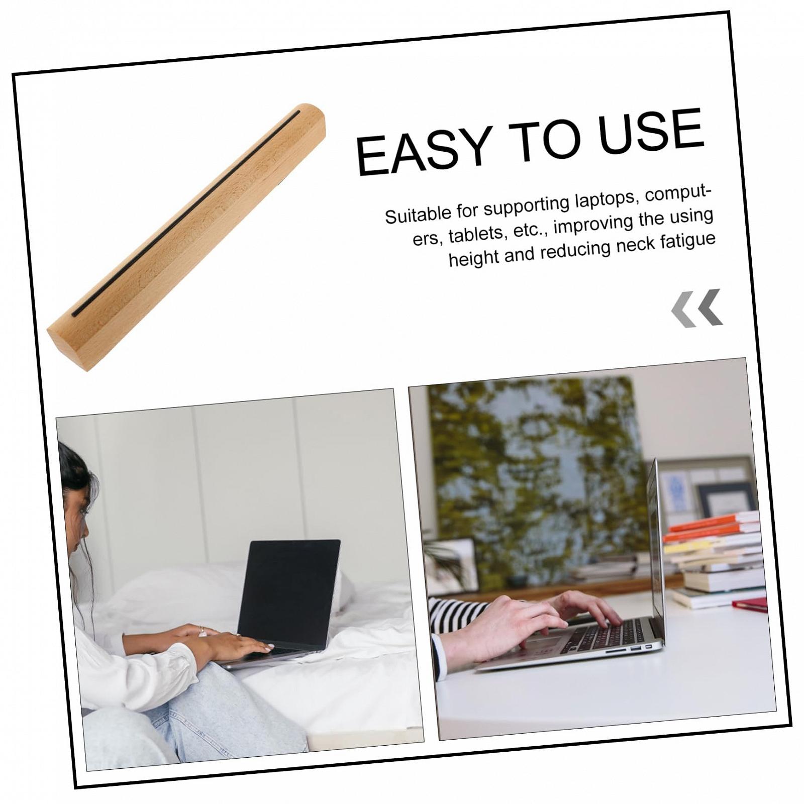 Підставка Деревʼяна Vaguelly для ноутбука Портативна для планшета Нековзкий дизайн для офісу дому подорожей Ергономічна, фото №8