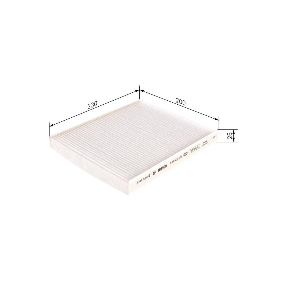 Фильтр салона BOSCH 1 987 432 251 для ALFA ROMEO FIAT LANCIA, фото №1 Фильтр салона BOSCH 1 987 432 251 для ALFA ROMEO FIAT LANCIA, фото №1