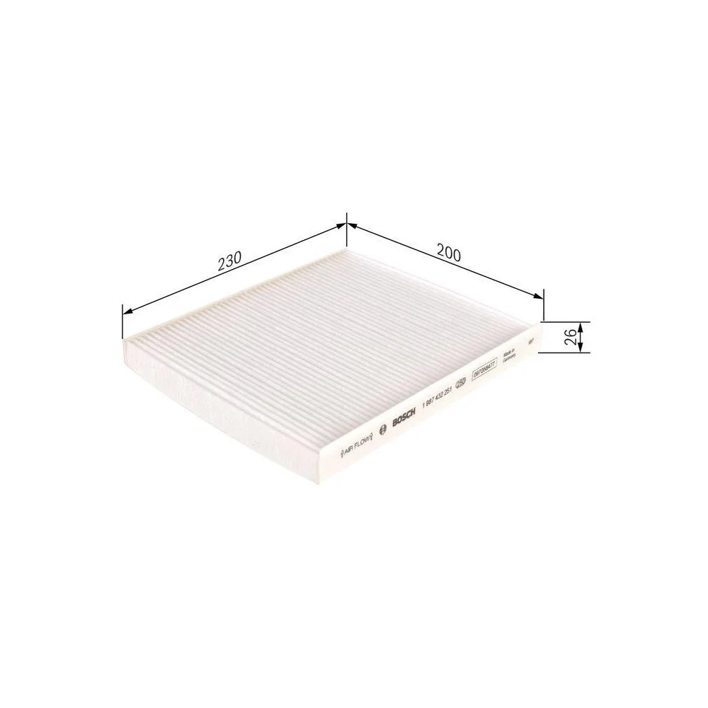 Фільтр салону BOSCH 1 987 432 251 для ALFA ROMEO FIAT LANCIA, фото №1 Фільтр салону BOSCH 1 987 432 251 для ALFA ROMEO FIAT LANCIA, фото №1