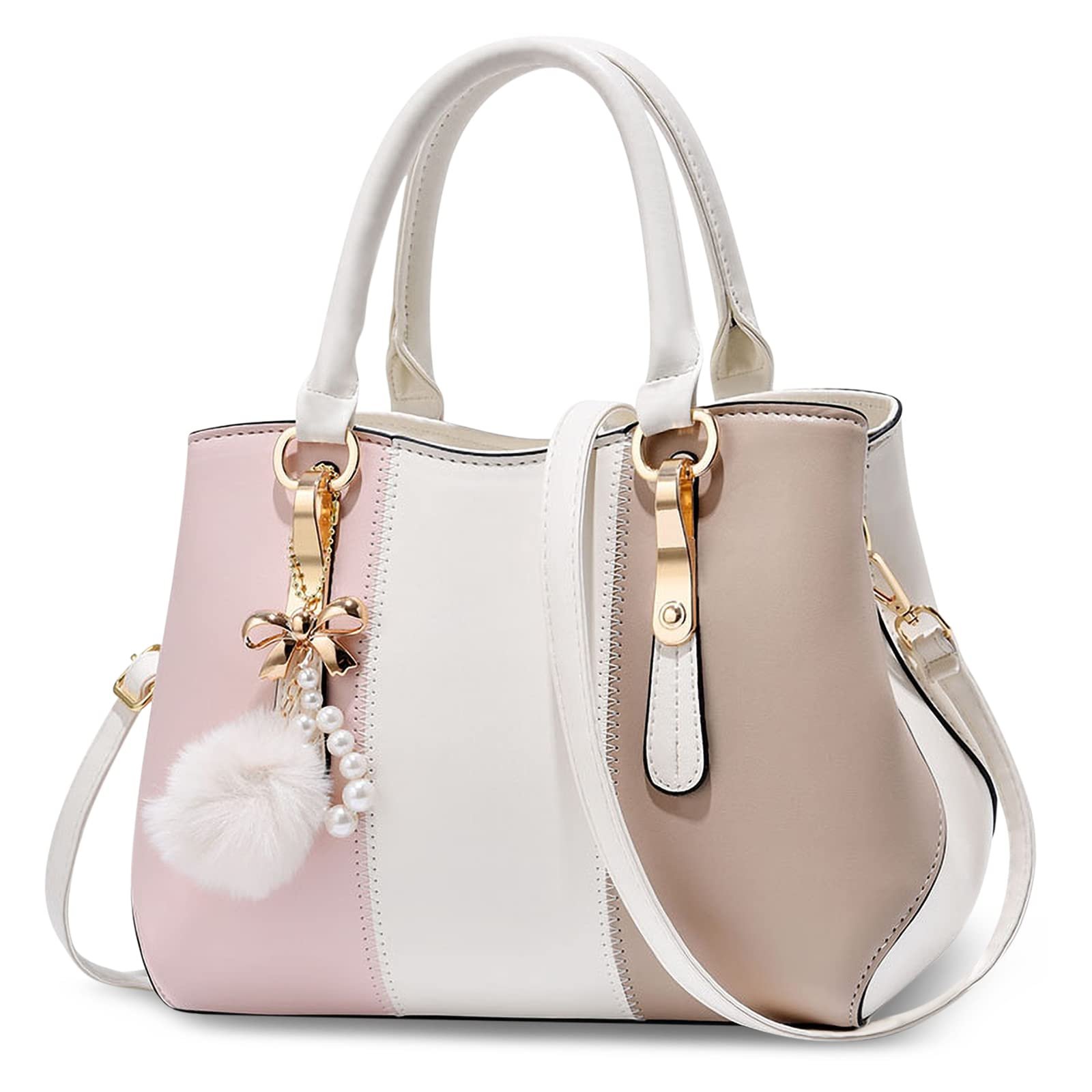 Сумка DORRISO, женская, с подвеской в виде помпонов, элегантная, повседневная, для путешествий, тоут, с верхней ручкой, городская, белая, фото №1