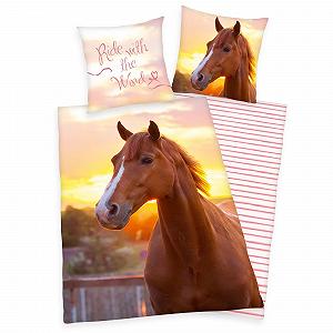 Постільна білизна Herding Horse 135 x 200 см, 80 x 80 см, 100% бавовна - Фото 1