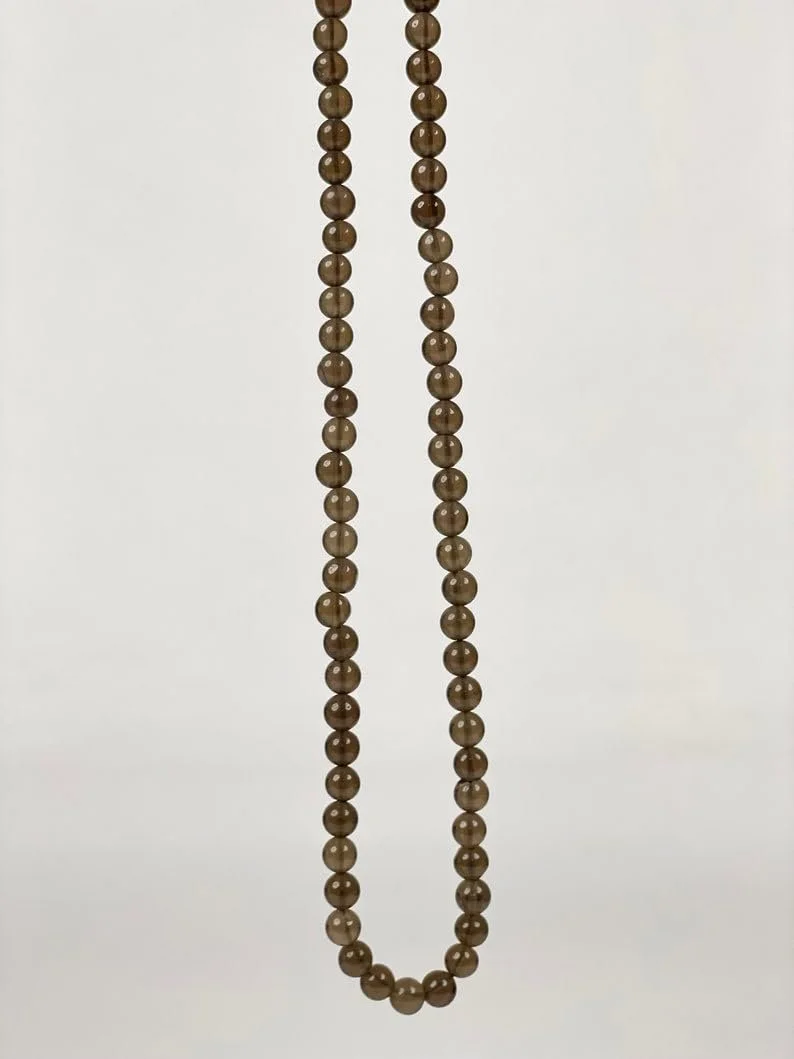 Бусины из натурального дымчатого кварца, рондель, гладкие, 6.5-7 мм, 18 дюймов, фото №2