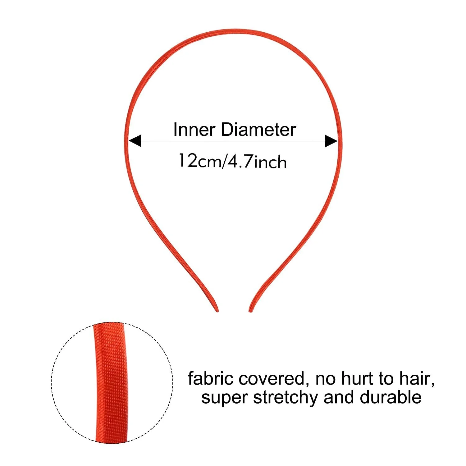 Обруч Тканевый Разноцветный Тонкий Металлический 20 шт, фото №4 Обруч Тканевый Разноцветный Тонкий Металлический 20 шт, фото №4