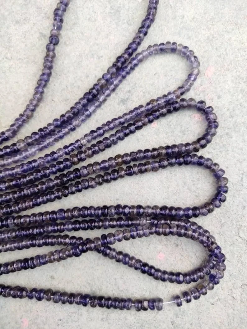 Намистини Круглий Фацетований Іоліт Natural 5-5.5 мм Синій, фото №4