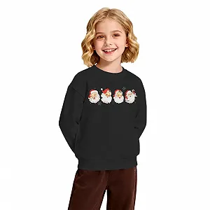 Детский рождественский свитшот для мальчиков и девочек, рождественский джемпер с принтом Санты, праздничная одежда, зимняя детская одежда, хлопковый пуловер с круглым вырезом и длинными рукавами - Фото 1