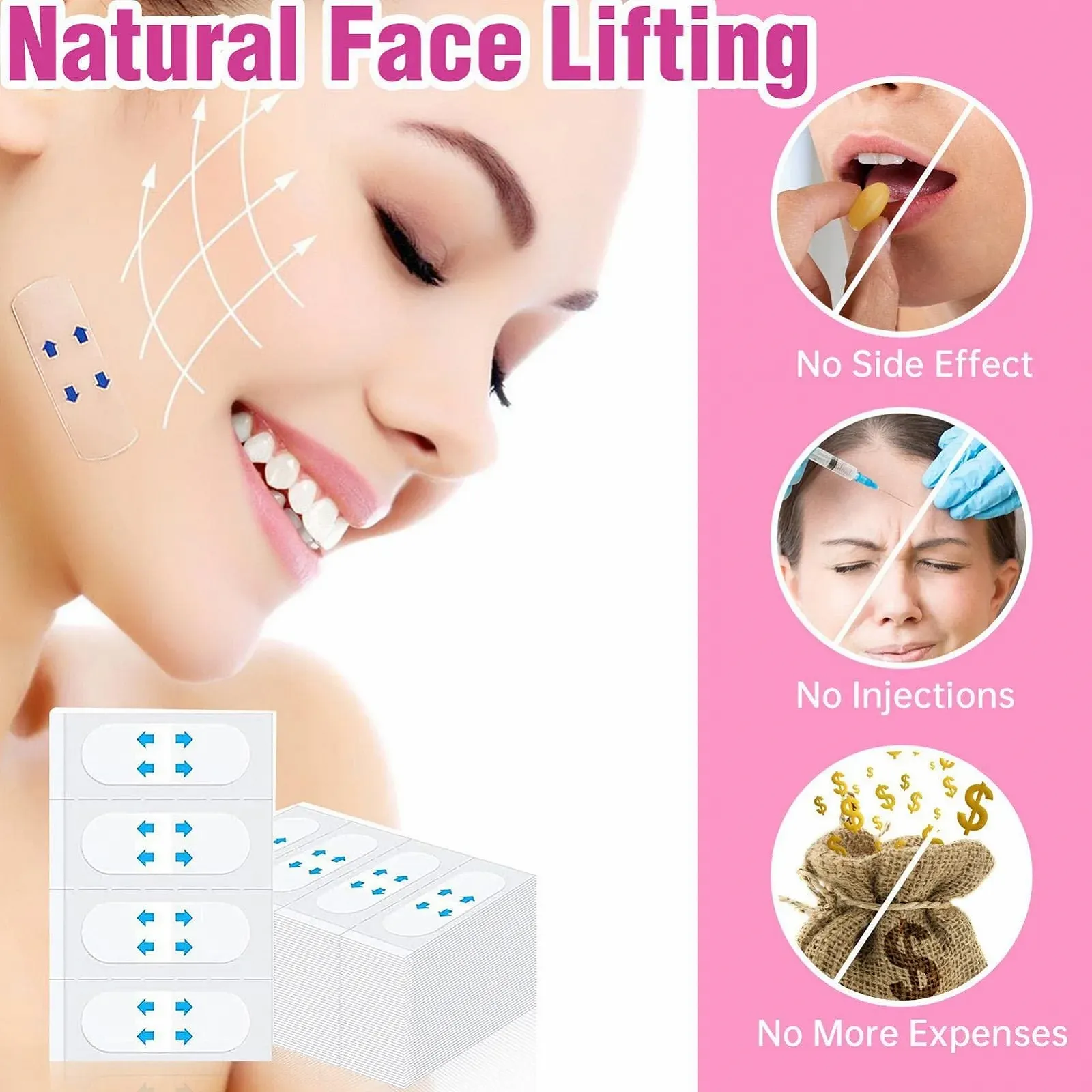 Стрічки для підтяжки обличчя Без бренду 120 шт. для V-подібної форми обличчя, фото №6
