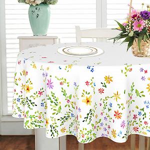Скатертина Yighty Floral Oval Spring Watercolor Flower Country Style Polyester Waterproof synthetic.ua - Фото 1