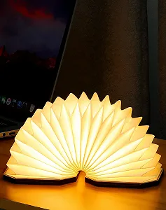 Настільна лампа Originalità Pieghevole Lampada a Fisarmonica LED USB дерево горіх - Фото 1