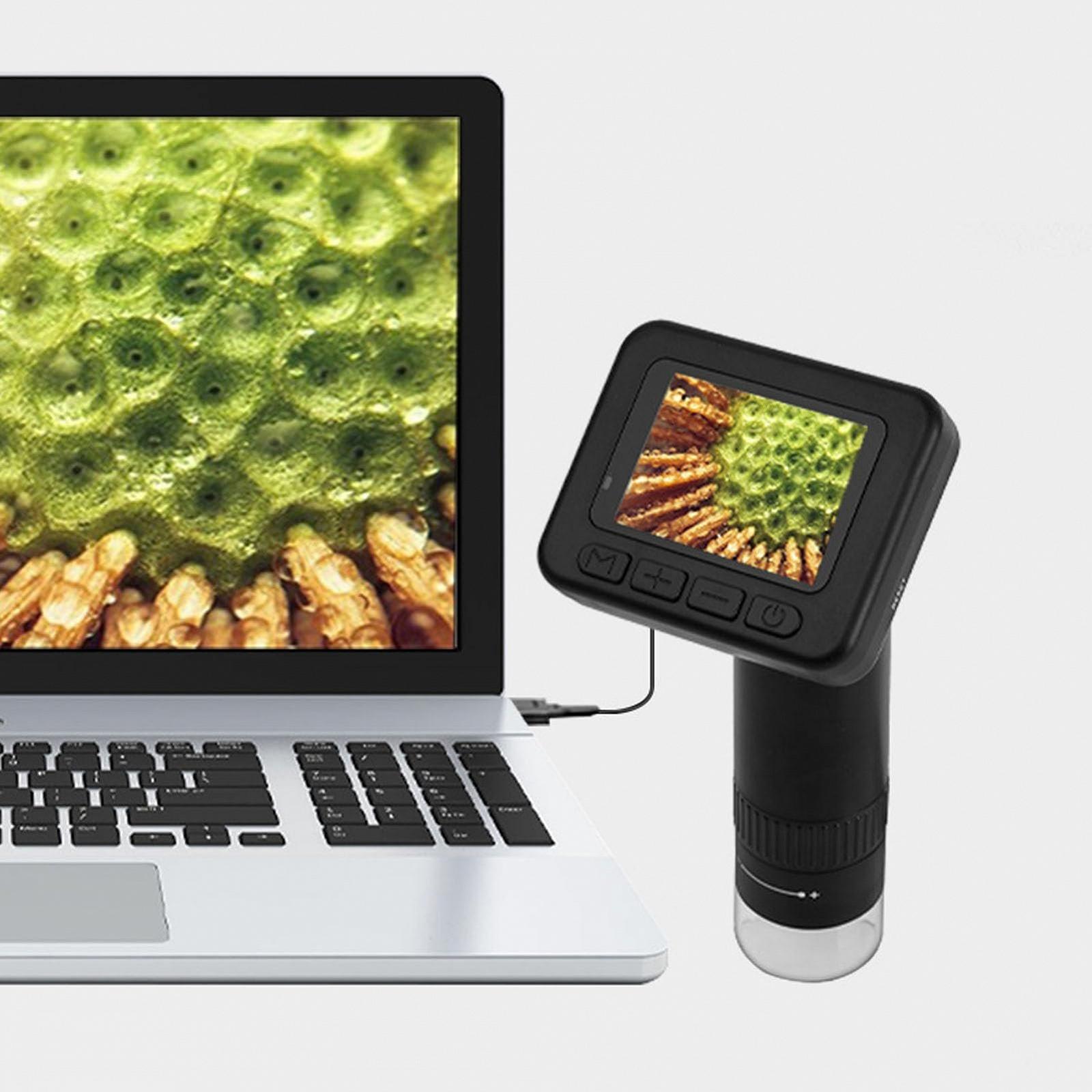 Цифровой микроскоп USB 1000x, подключение к ПК, портативный микроскоп с 2-дюймовым IPS-экраном, видео 1080p, 8 светодиодных ламп для ювелирных изделий, растений, камней для студентов и любителей, фото №5